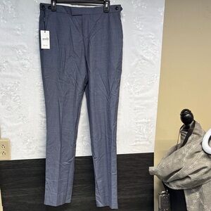 Reiss slate Blue wool climate textured Dress Pants with pockets size 32